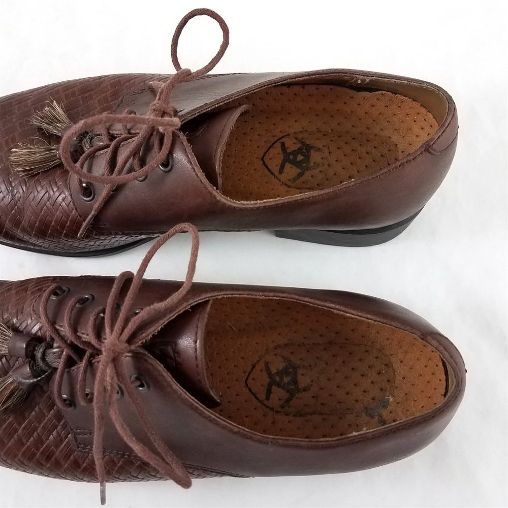 Ariat Leather Basketweave Oxfords Dress Shoes - Picture 6 of 8
